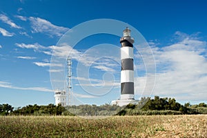Lighthouse with blue sky in chassiron, Oleron Island, France