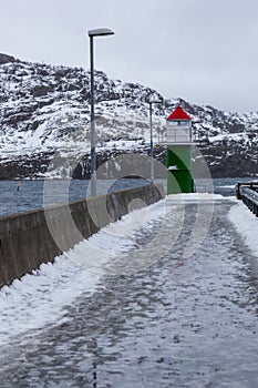 Lighthouse at Bodo harbor in Norway