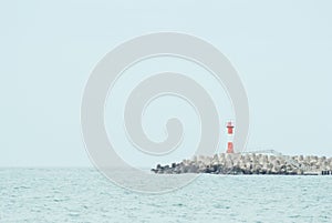 Lighthouse on breakwaters