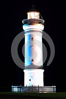 Lighthouse bright at night