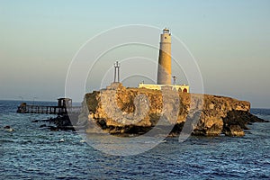 Lighthouse at Brother Islands in red sea