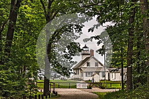 Lighthouse built in 1870 looking over Lake Michigan