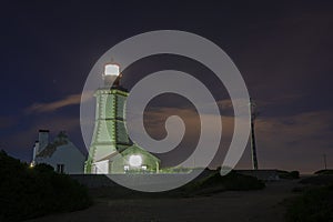 Lighthouse in Cabo Espichel, Portugal during nighttime