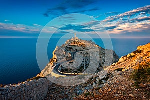 Lighthouse of Cap de Formentor Mallorca Spain around Sunset