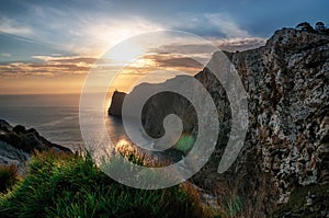 Lighthouse at Cap de Formentor in Mallorca at the sunrise