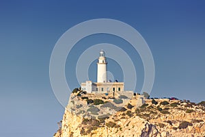 Lighthouse Cap Formentor Majorca Mallorca copyspace Balearic Isl