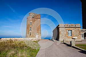 On lighthouse on the Cap Frehel, Brittany, France