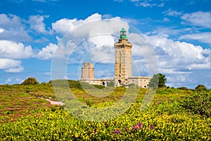 Lighthouse at Cap Frehel peninsula, Bretagne, France