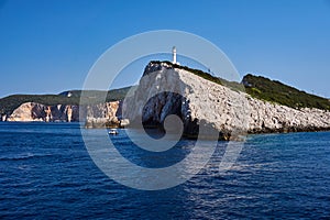 Lighthouse at Cape Ducato on the Greek island
