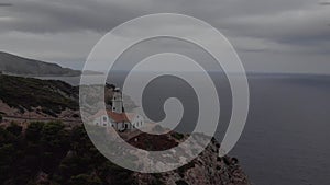 Lighthouse at Cape Formentor in Coast of North Mallorca, Spain. Artistic sunrise and dusk landascape