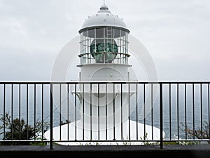 Lighthouse at cape Muroto during storm