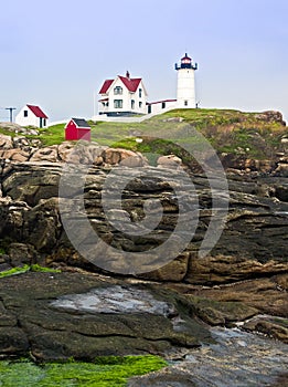 Lighthouse and Cape Neddick Coastline