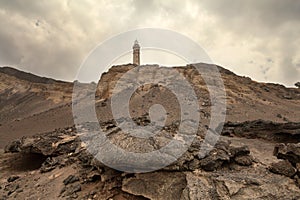 Lighthouse of Capelinhos on Faial Island, Azores