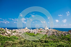 Lighthouse of Capo Testa. Santa Teresa di Gallura, Sardinia island