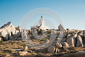 Lighthouse of Capo Testa. Santa Teresa di Gallura, Sardinia island photo