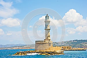 Lighthouse at Chania Crete.