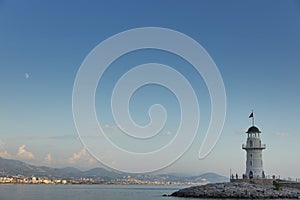 lighthouse in the city of Alanya . Alanya Deniz Feneri . 05.11.2022.