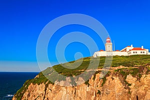 Lighthouse on the cliff at Cabo da Roca photo