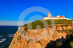 Lighthouse on the cliff at Cabo da Roca photo