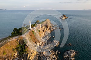 Lighthouse on a cliff, Koh Lanta, Krabi, Thailand.