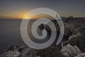 Lighthouse cliff sunset