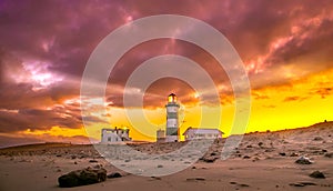 Lighthouse and Cloudy Sky