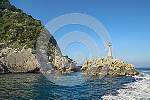Lighthouse on the coast of the Island of Capri