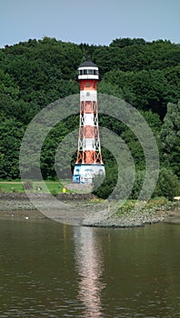 lighthouse on the coast, river Elba, Germany