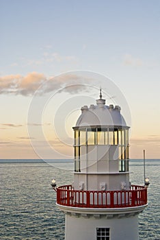 Lighthouse in the coast of Wicklow, Ireland.