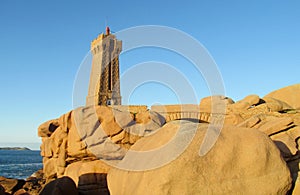 Lighthouse at Cote de Granit Rose, France