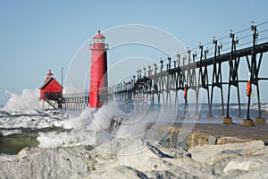 Lighthouse Crashing Waves