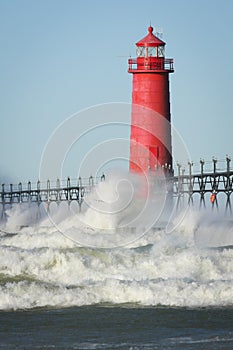 Lighthouse Crashing Waves