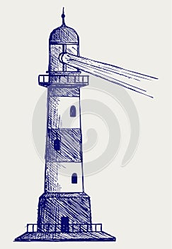 Lighthouse. Doodle style