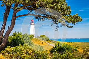 Lighthouse Dornbusch on the island Hiddensee, Ostsee, Germany