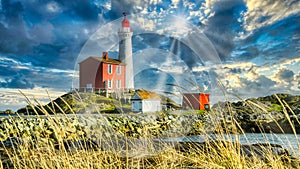 Lighthouse Dramatic Skies Victoria Canada West Coast