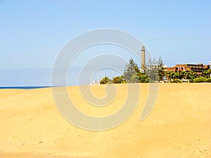 Lighthouse and dunes in Maspalomas