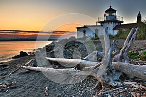 Lighthouse at dusk