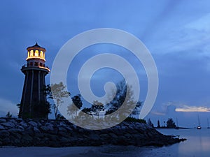 Lighthouse at dusk