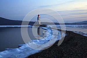 Lighthouse at dusk,Vladivostok photo