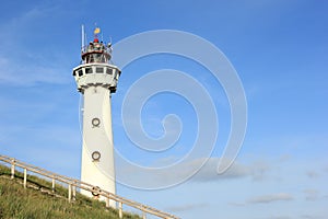 Lighthouse in Egmond aan Zee. North Sea, the Netherlands.