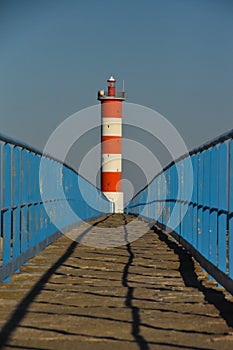 Lighthouse at the end of the bridge