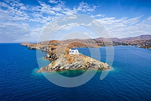 The lighthouse entering the port of Kea island, Greece