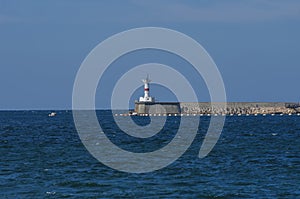 Lighthouse at the entrance to the Sevastopol Bay in the afternoon