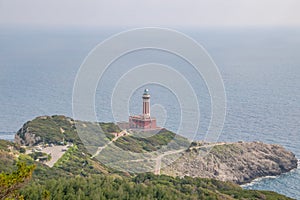 The Lighthouse Faro Di Punta Carena on the island Capri, Italy