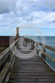Lighthouse in Fecamp, Normandy France photo