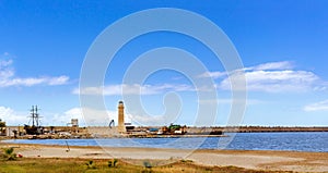 Lighthouse at ferry terminal, Old harbour Rethymno