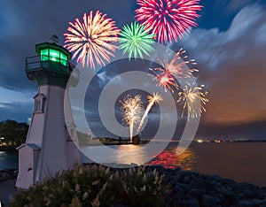 Lighthouse fireworks