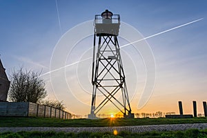 Lighthouse of the former island Schokland, the Netherlands