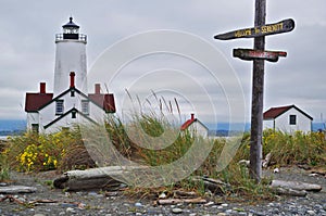 Lighthouse with fun signs Serenity and Reality