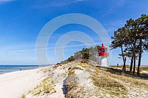 The lighthouse Gellen on the island Hiddensee, Germany